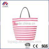 Paper Straw Bag Beach Striped Tote Bag thumbnail-5
