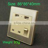 Electrical Socket With Usb Stainless Steel Wall Switch and Socket thumbnail-3