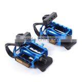 Bicycle Pedals Mountain Bike BMX Road Cycling Pedal Binding With 2 Belt Toe Straps Foot Clip Bicycle Parts Accessories thumbnail-1
