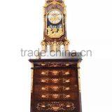 European Style Antique Wooden Table Clock With Table, Luxury Brass Mouthed Clock For Home Decor thumbnail-5
