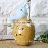 Resin Bunny Sitting on Egg Figurine Easter Decoration thumbnail-5