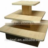 Factory price maple display table 3 tier table for fashion shore