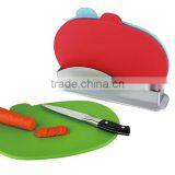 Useful 4pcs Plastic Oval Cutting Board Set With Stand for Kitchen/plastic Oval Chopping Board