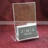 Clear Desktop Unique Business Card Holder Display Stand Acrylic Plastic Desk Shelf Holder for Business Card thumbnail-2