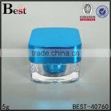 Luxury Silver Purple Black Acrylic Container New Arrival Square Shape Double Wall 15g 30g 50g Cosmetic Acrylic Face Cream Jar thumbnail-1