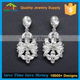 2017 women design custom OEM Bridal wedding crystal long chandelier earrings wholesale