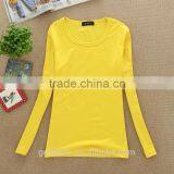 Lady Fashion 100%cotton Top Plain Women Long Sleeve t Shirt thumbnail-2