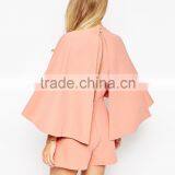 2015 China Factory OEM ODM Fashionable Customized Occasion Romper With Cape and Keyhole thumbnail-2