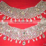 Silver Crystal Broad Payal ANKLETS Pair Feet Bracelet thumbnail-1