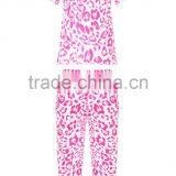 MGOO Full Print Women Long Pyjama Pink Leopard Print PJ Set Digital Print Cotton Pajamas thumbnail-4