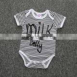 Infant Cute Baby Kids Clothes 1 Set Check Short Sleeve Romper thumbnail-3