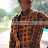 Vintage Kantha Long Jacket in Burnt Orange & Black ~ Medium thumbnail-3