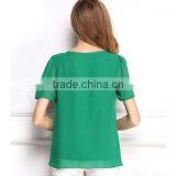 Chiffon Short Sleeve Blouses Womens Blouses 2017 thumbnail-4