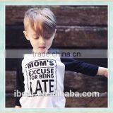 Kids Graphic Raglan Tee Little Beans Clothing Hipster Toddler Baby Boy Clothes Mom's Excuse for Being Late Boys Graphic Tee thumbnail-1