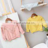 Sweet Style Solid Color Lace Stitching Wholesale Baby Girl Sweatshirt thumbnail-1