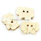 Wood Sewing Buttons Scrapbooking Elephant Head Natural 2 Holes 17x12mm thumbnail-3
