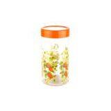 Three Orange Glass Jars Set With thumbnail-2