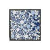 Bule Mixed Porcelain Ceramic Mosaic Tiles , Square Swimming Pool Mosaic Tiles