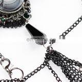 Gothic Laced and Chained Necklace With Cameo and Crosses thumbnail-3
