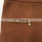 The New Spring and Summer 2017 Composite Faux Suede Zipper Skirts thumbnail-5