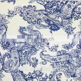 Hangzhou Printed Blue and White Porcelain Fabric Paisley 100% Pure Silk Chiffon Fabric