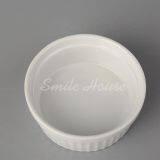 Hand-made Round White Dessert Ceramic Bowls thumbnail-1