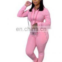 Manufacturer Wholesale Spring New Fashion Sports and Leisure Suit Zipper Pocket Two-piece Custom LOGO thumbnail-4