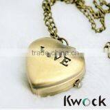 Suppion Love Heart Gold Pendant Pocket Watch Necklace thumbnail-1