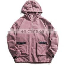 Two Side Pocket Pull Over Fashion Thick Cut and Sew Half Zip up Hoodies thumbnail-1