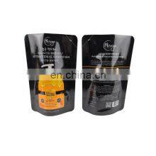 Refillable Glossy Black Stand up Pouch Plastic Liquid Hand Soap Packaging With Own Logo Printed thumbnail-2