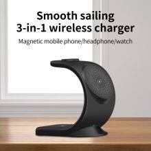 Premium 3 In 1 Magnetic Wireless Cable Charger 15W Wireless Charger For Apple Cell Phones thumbnail-3