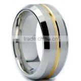 Titanium Men's Goldtone Wedding Band Ring 8MM, Sizes 7 to 12 thumbnail-1