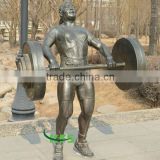 Bronze weightlifting sport statue