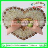 New fashion heart -shape design wool with sequin decoration flower for garment shoe bag flower
