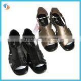 Women Summer PU Shoes Sandals Black/Gold Air Cushioned thumbnail-1