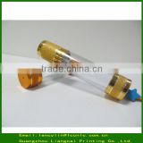 50ml round airless pump bottle of shiny gold cap&bottom for cosmetis