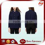 OEM Brand Quality Woman Long Sleeve Plain Shirts Lady Bead Neck Loose Fit Plus Size Blouse for Fat Woman