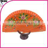 Orange Hand Fan Spanish Folding Wood Fan