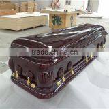 High Quality Popular Material Wooden Europe Coffin With Blanket and Cover thumbnail-3