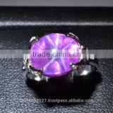 10x8 MM Ruby Star Sapphire Ring Lab-Created Sterling Silver 92.5 Size 5.5