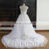 Ball Gown Spaghetti Strap Beaded Wedding Dress For Fat Woman thumbnail-3