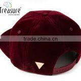 2016 China Cap Blank Suede 5 Panel Cap Metal Badge Flat Brim Hip Hop Hat for Men thumbnail-6