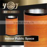 High Quality Stainless Steel Cheap Novelty Bamboo Trash Can