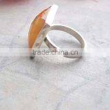 Sterling Silver Natural Yellow Chalcedony Faceted Gemstone Ring thumbnail-2