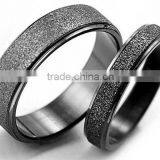 Fashion design stainless steel black frosted cute couple rings