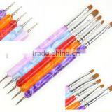 5pcs 2-Ways UV Gel Acrylic Nail Art Design Dotting Painting Brush Pen HN1778 thumbnail-1