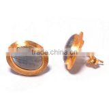 The Gopali Jewellers Labradorite stud earrings Handmade Gold Jewellery Gemstone Oval