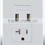 IN WALL USB Charger 4.0A 5VDC With 20A Tamper Resistant OUTLETW/ WALLPLATE