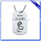 Customized Metal Dog Tags Pendants Necklace With Raised Logo