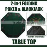 48"2-in-1 Folding Poker & Blackjack Table Top thumbnail-1